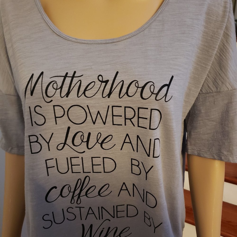 🍷AIR WAVES Motherhood T-Shirt, Funny ☕🍷